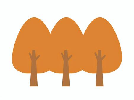 秋の紅葉した木のイラスト 木,樹木,紅葉,秋,9月,10月,11月,植物,自然,林のイラスト素材