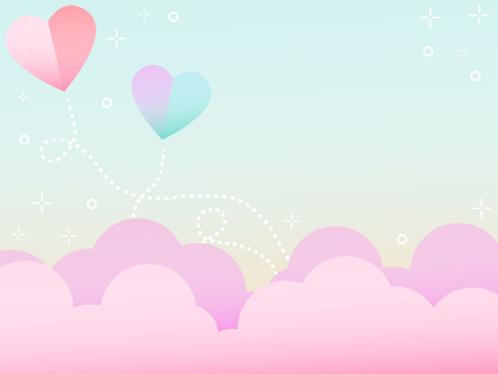 Illustration, heart, sky, tiny, 