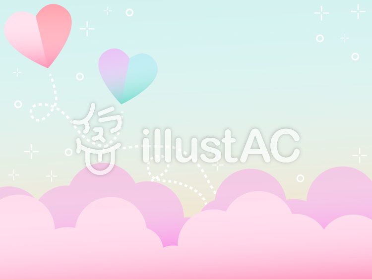 ファンシーなハートの背景素材 ハート,空,かわいいのイラスト素材