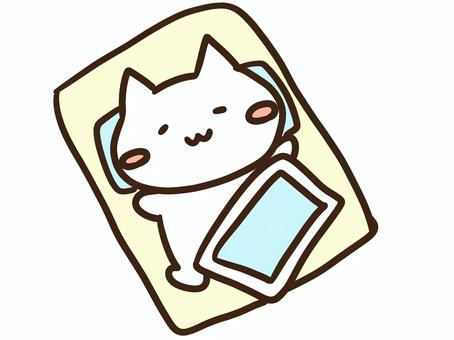 保育園のお昼寝布団でお腹が出ているねこ 保育園,お昼寝,ねこ,お布団,お腹,出る,はだける,かわいい,手書き,ゆるいのイラスト素材