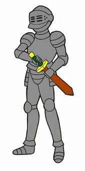 騎士　イラスト 中世,騎士,灰色,鎧,背景,なしのイラスト素材