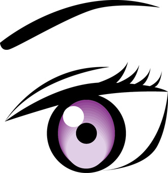 瞳アニメ 瞳,見つめる,視線,目,女性,まつ毛,顔,パーツ,アニメのイラスト素材