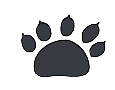 熊の肉球 ゆるい 熊,肉球,白黒,ゆるい,シンプル,イラスト,大きいのイラスト素材