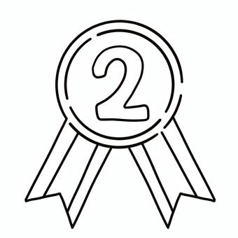 シンプルなモノクロのメダル 2位 準優勝 シンプルなモノクロのメダル 2位 準優勝 メダル,2位,準優勝,モノクロ,イラスト,シンプル,手描き,順位,ランキング,入賞のイラスト素材