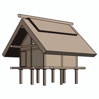 高床式建物 高床式建物 弥生時代,高床式建物,倉庫,柱,屋根,階段,構造物,遺跡,歴史,考古学のイラスト素材