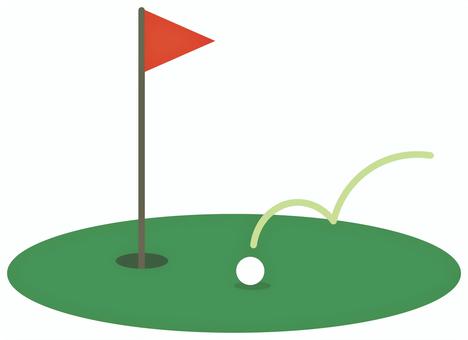 ナイスオン（軌道） ナイスオン,ニアピン,パー,イーグル,バーディー,ボギー,ゴルフ,グリーン,ボール,旗のイラスト素材