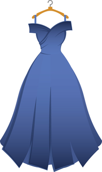 ハンガーにかけたドレス ハンガー,ドレス,ファッション,衣服,衣紋掛けのイラスト素材