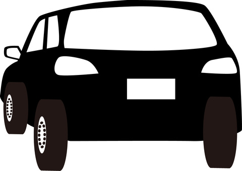 普通車　後ろ　 普通車,後ろ,バック,車体,ブレーキランプ,シルエットのイラスト素材