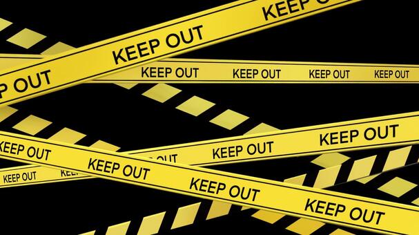 キープアウトテープ　背景透過イラスト キープアウト,立入禁止,keepout,テープ,侵入禁止,現場検証,黄色,危険,事件,事故のイラスト素材