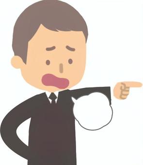 呆れながら相手を批判するスーツの男性 命令,呆れる,非難,批判,責める,会社員,男性,上司,怒鳴る,叱るのイラスト素材