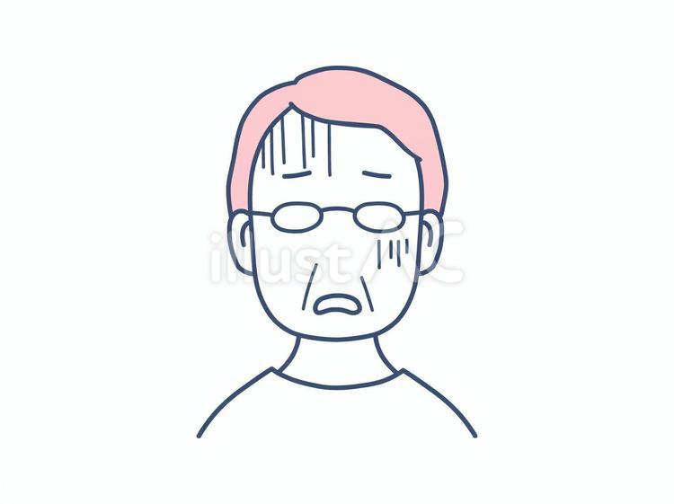 ショックを受けたシニア男性のイラスト シニア,男性,ショックのイラスト素材