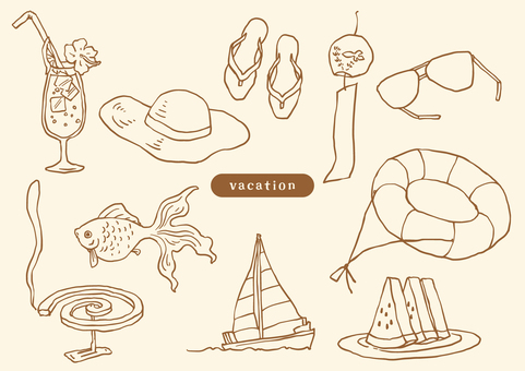 Illustration, summer, sea, vector, 
