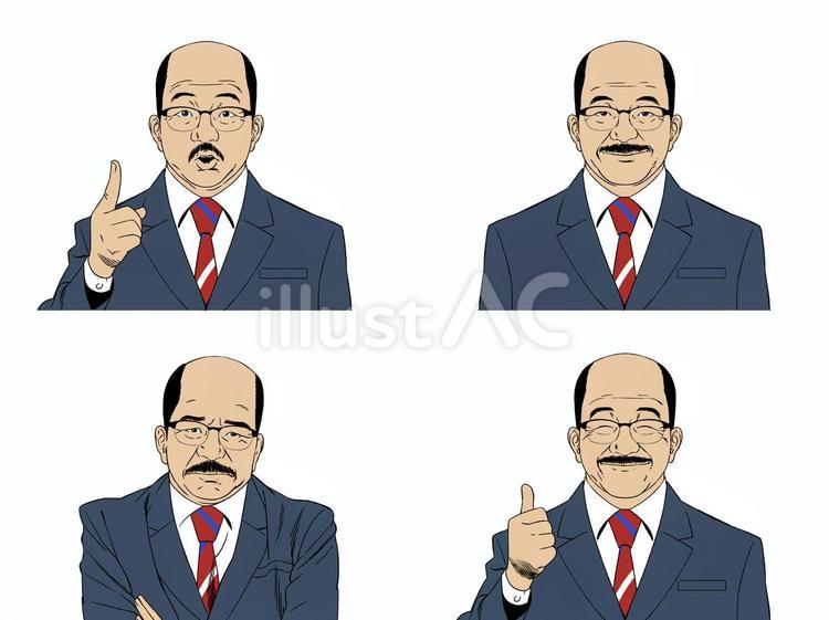 昭和の社長 人物,社長,ビジネスのイラスト素材