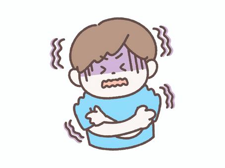 ぶるぶると震える人 震える,寒い,怖い,冷え,人,風邪,悪寒,怯える,多調不良,寒気のイラスト素材