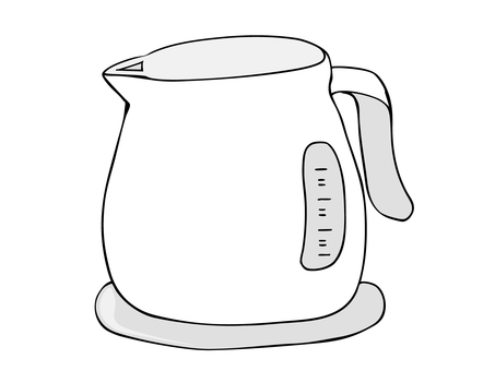 電気ケトル 電気ケトル 電気ケトル,湯沸かし,ポット,家電,電化製品,主線あり,イラスト素材,広告,チラシ,cmのイラスト素材