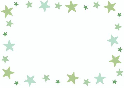 お星様の緑のフレーム 壁紙,背景,シンプル,星,枠,飾り枠,フレーム,透過,きらきら星,星型のイラスト素材