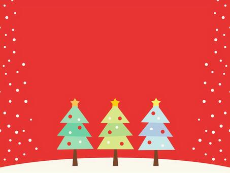 クリスマスツリーの背景/赤 クリスマス,ツリー,雪のイラスト素材