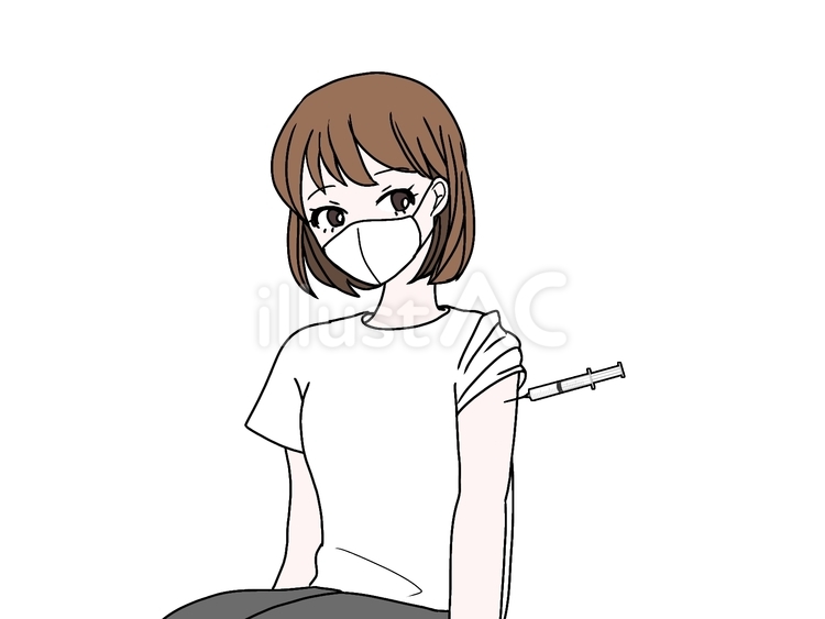 注射を打たれている人 注射,ワクチン,予防接種のイラスト素材