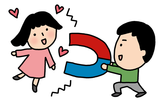 女性を引き寄せる男性 人物,女性,大人,二頭身,ポーズ,手描き,かわいい,引き寄せ,願望,スピリチュアルのイラスト素材