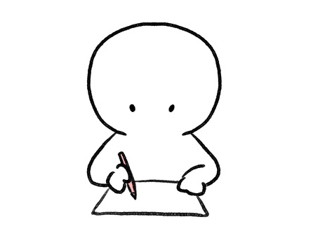 紙に書く棒人間 棒人間,人物,書く,手描き,筆記,落書き,黒,シンプル,素材,背景透過のイラスト素材