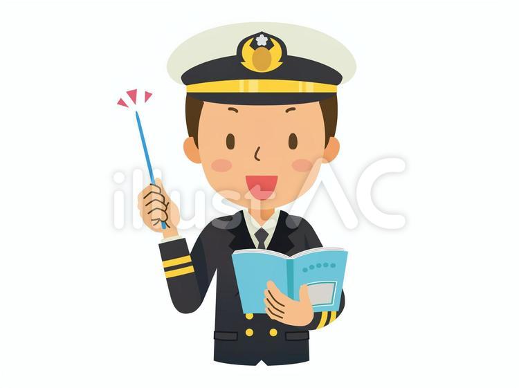 説明する海上自衛隊（冬服） 海上自衛隊,自衛官,自衛隊のイラスト素材