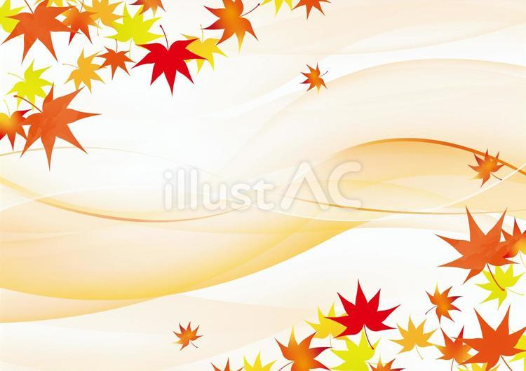 光の曲線と秋の紅葉の背景素材 秋,紅葉,植物のイラスト素材