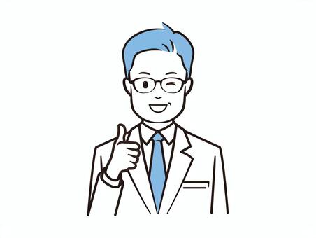ウィンクでグッドポーズの男性医者 医者,病院,クリニック,医療,白衣,ドクター,診察,研究者,研究員,内科のイラスト素材
