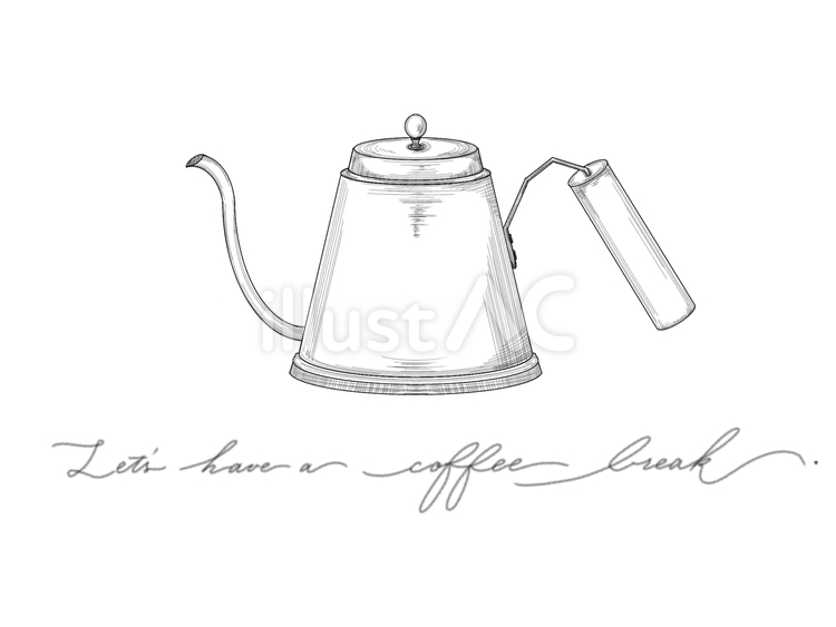 休憩しよう！（コーヒーブレイク） コーヒー,ケトル,カフェのイラスト素材