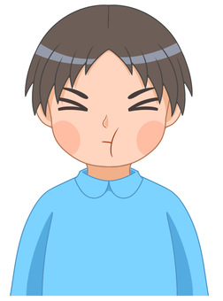 拗ねる小さな男の子のイラスト