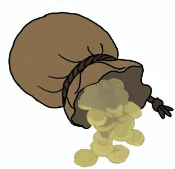 金貨袋 金貨袋 金貨,袋,革袋,お金,財布,巾着,小物,ファンタジー,アイテムのイラスト素材