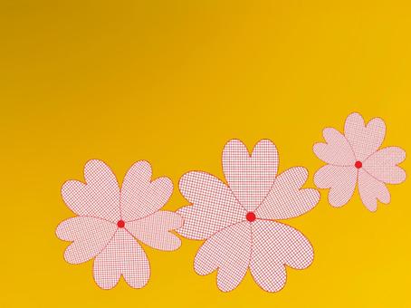 秋色の背景にポップな優しい花のデザイン 花,模様,優しい,きれい,楽しい,お洒落,シンプル,スッキリ,秋色,黄色のイラスト素材