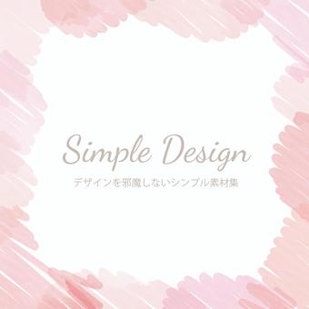 正方形枠の手描きフレーム　ピンク色 手書き,水彩,ピンク,ペン,飾り,飾り罫,フレーム,シンプル,オシャレ,キュートのイラスト素材