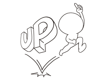 Illustration, up, silhouette, jump, 