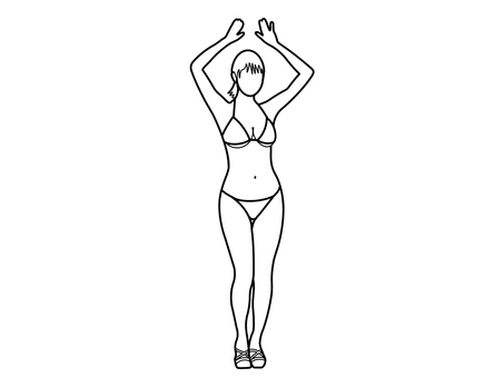 ビキニ女子 ビキニ,水着,夏,真夏,サマー,人,人物,女性,大人,学生のイラスト素材