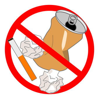 ポイ捨て禁止 ゴミ,ポイ,捨て,禁止,ロゴ,マーク,環境,活動,問題,美化のイラスト素材