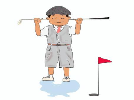 Illustration, golf, old type, golfer, 