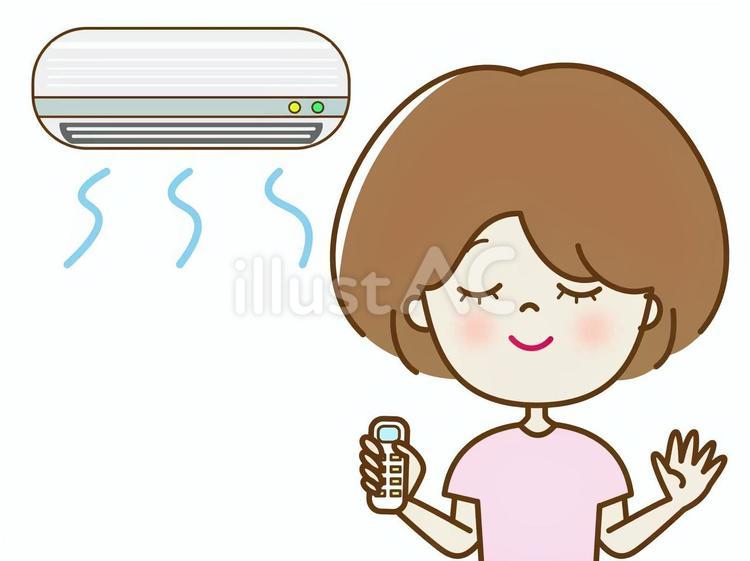 エアコン涼しい1 エアコン,冷房,空気清浄のイラスト素材