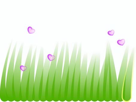 Illustration, spring, grass, heart, 