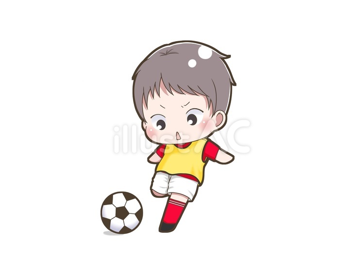 サッカーをする男の子 サッカー,ボール,蹴るのイラスト素材