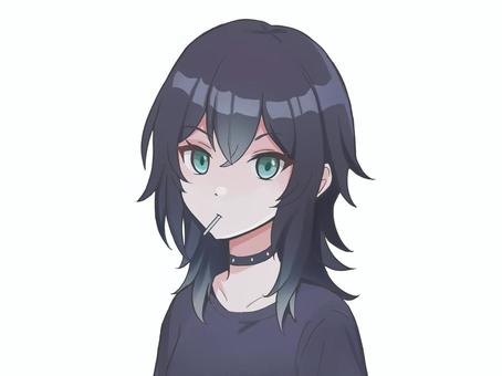 ウルフカットの女の子 キャラクター,女の子,可愛い,人物,少女,女性,アイコン,フリーアイコン,美人,イラストのイラスト素材