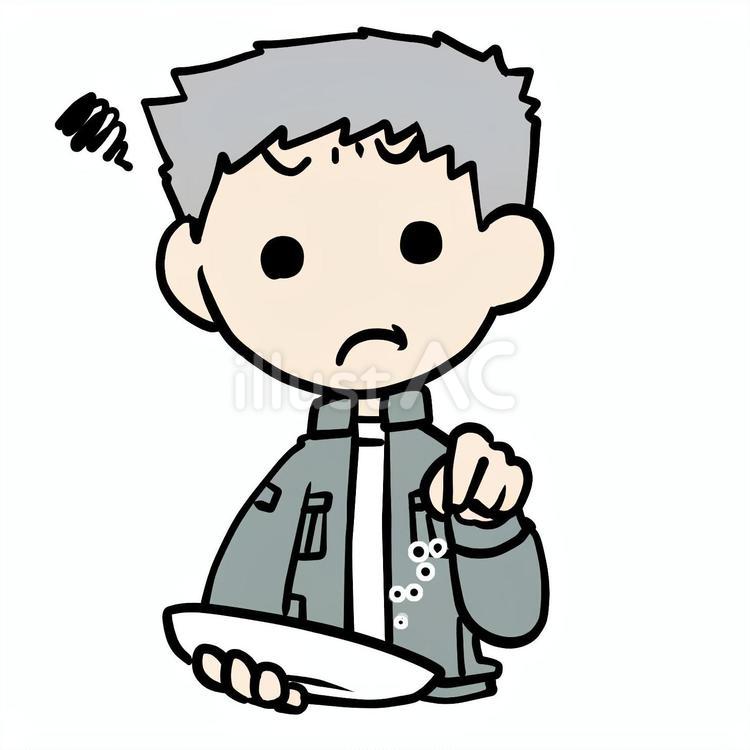 不満げに塩を振るおじいさん おじいさん,塩,振るのイラスト素材