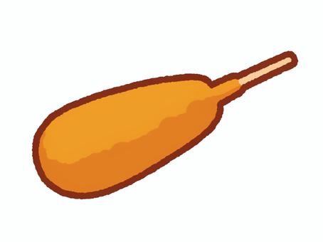 アメリカンドッグ　ケチャップなし アメリカンドッグ,コンビニ,ホットスナック,食べ物,手書き,ソーセージ,ホカホカ,カリカリ,食べ歩き,お祭りのイラスト素材