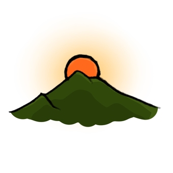 Illustration, sunrise, sunrise, mountain, JPG and PNG