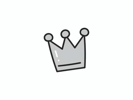 手描きの銀の王冠のイラスト 2位,お祝い,銀,シルバー,王冠,賞,王,冠,手描き,ベクターのイラスト素材