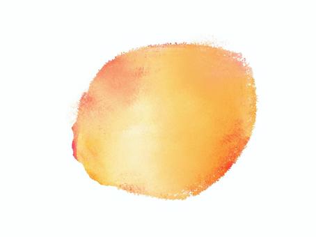 オレンジのかわいい水彩フレーム＿あしらい 水彩,フレーム,オシャレ,かわいい,オレンジ,枠,絵具,雫,水滴,にじみのイラスト素材