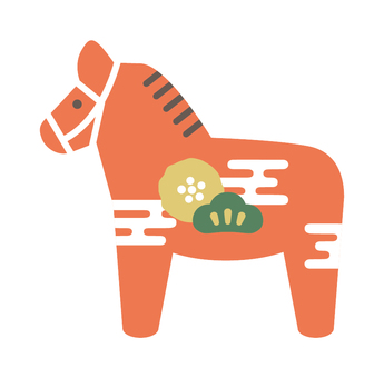 午年 ダーラナホース 午年 ダーラナホース 午,馬,和柄,干支,ダーラナホース,北欧,ナチュラル,正月,元旦,元日のイラスト素材