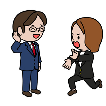 困る人 かめはめ波,波動拳,真剣,ゲーム,必殺技,困惑,苦笑い,夫婦,妻,夫のイラスト素材