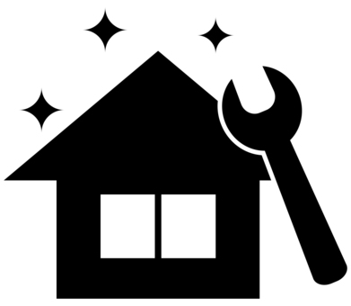リフォームアイコン 黒 リフォーム,家,修理,修繕,メンテナンス,マイホーム,住宅,一戸建て,リノベーション,工務店のイラスト素材