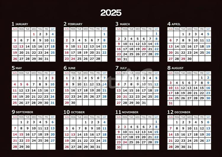 free-vectors-2025-annual-calendar-with-holidays