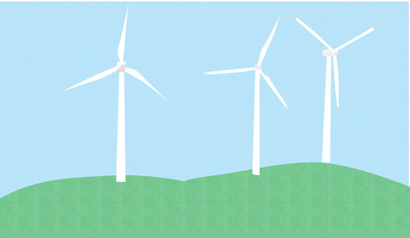 風力発電 風力発電,エネルギー,温暖化対策,自然,シンプル,素材,生活,ベクター,フリー素材のイラスト素材